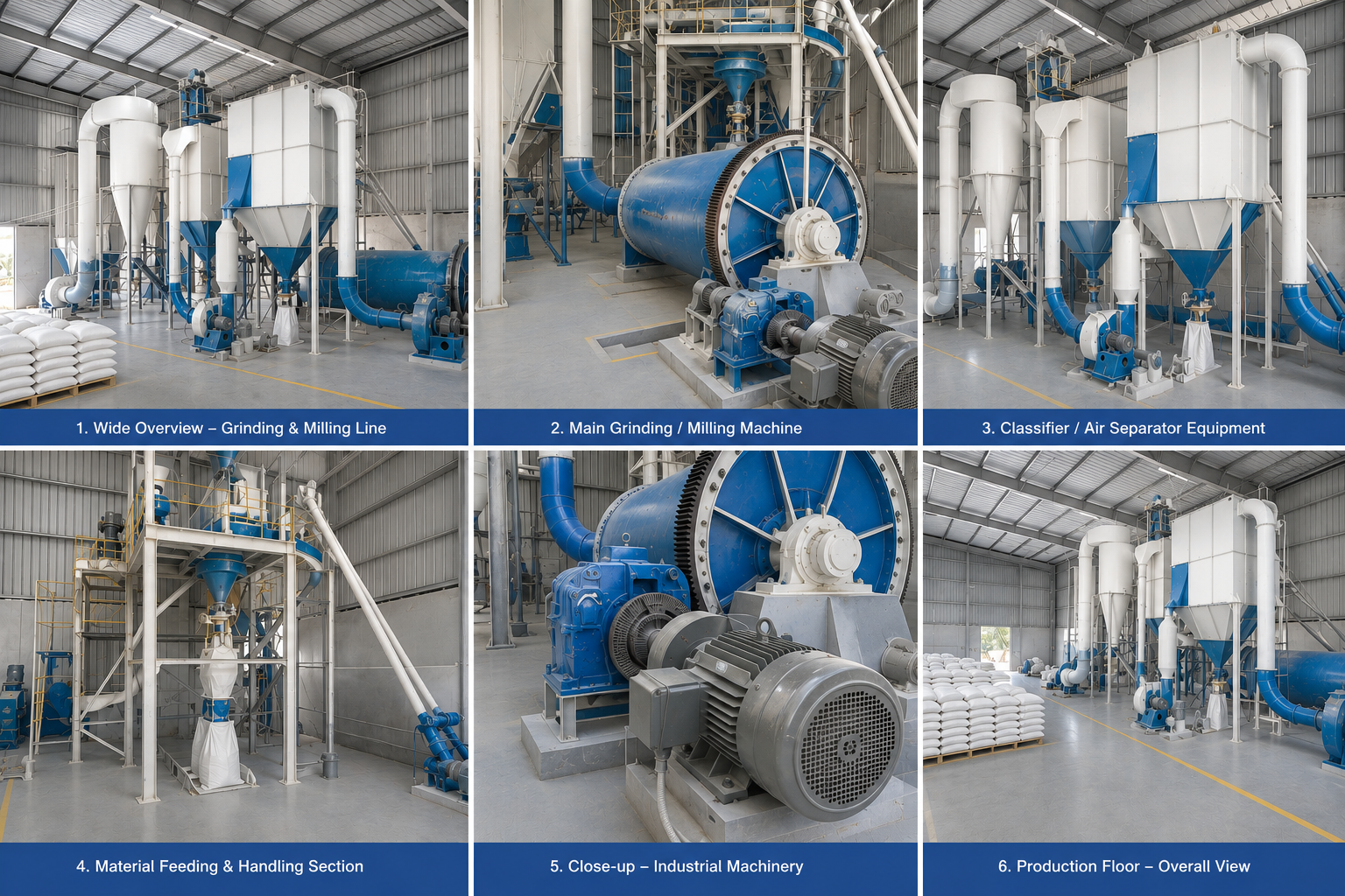 SK Stardust grinding and milling plant — ball mill, classifier, dust collection, and material handling